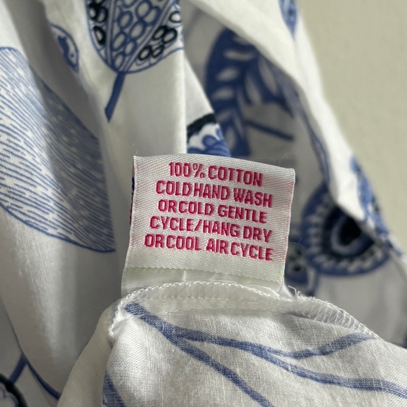 Gretchen Scott Button Up 3/4 Sleeve Paisley Cotton Lightweight Tunic Top Size S - Picture 7 of 7